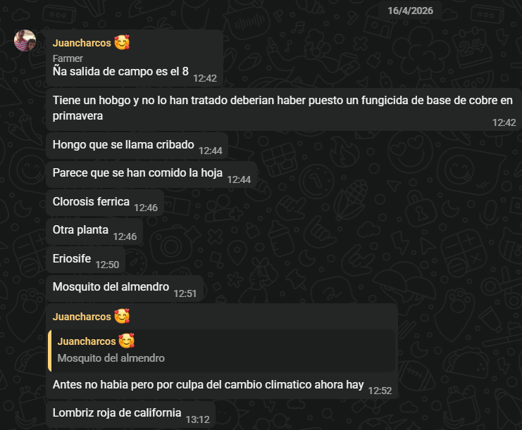 Captura de WhatsApp con los apuntes de Juancharcos